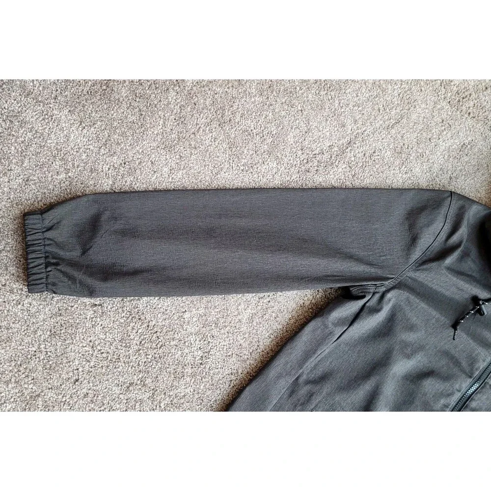 Nomad Jacket Mens Sz M Tech Fleece Lined Hooded Full Zip Snap Pockets Gray READ - Picture 4 of 15